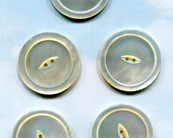 Set of 5 Large Mother of Pearl Buttons-- Item# 654