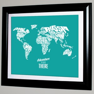 Adventure Is Out There World Word Map with Travel Quote 8x10 image 3