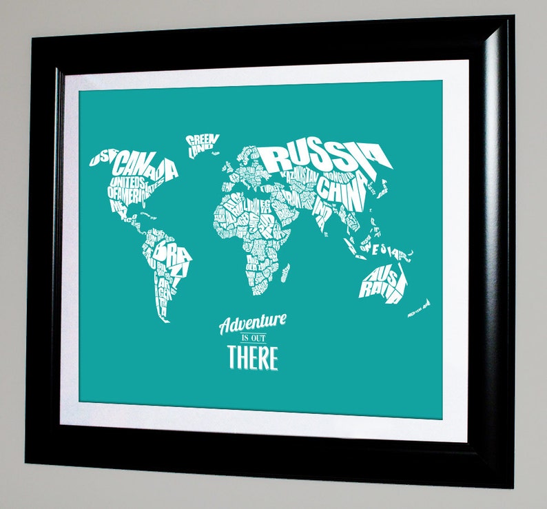 Adventure Is Out There World Word Map with Travel Quote 8x10 image 3