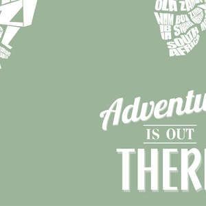 Adventure Is Out There World Word Map, Travel Quote Map, Home Decor, Childrens Bedroom, Graduation Gift, Typography Stencil, Custom Color image 4