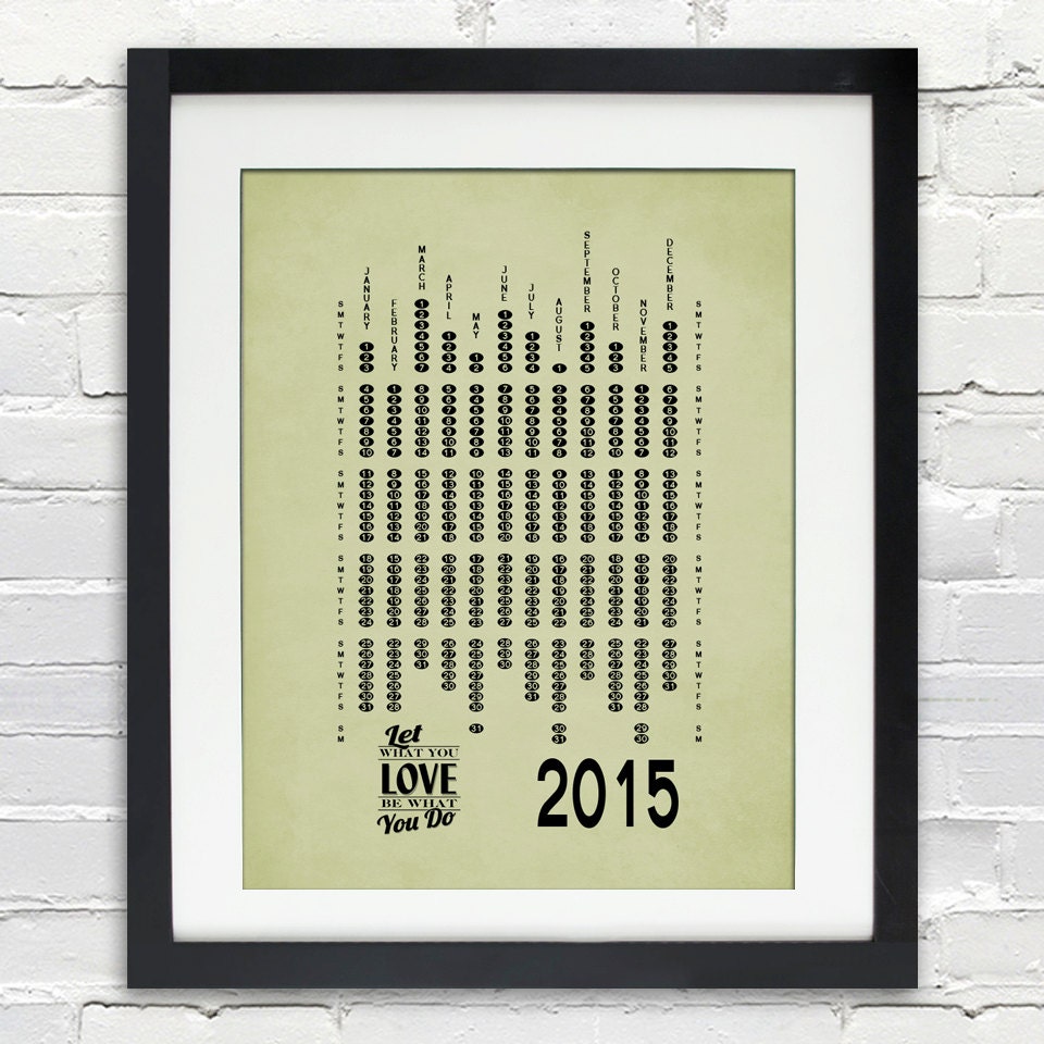 2015 Calendar with 5 Inspirational Quotes to Choose From