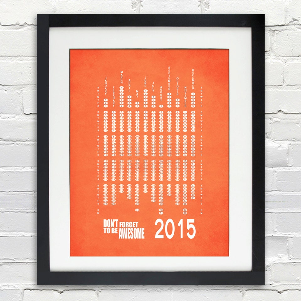 2015 Calendar with 5 Inspirational Quotes to Choose From