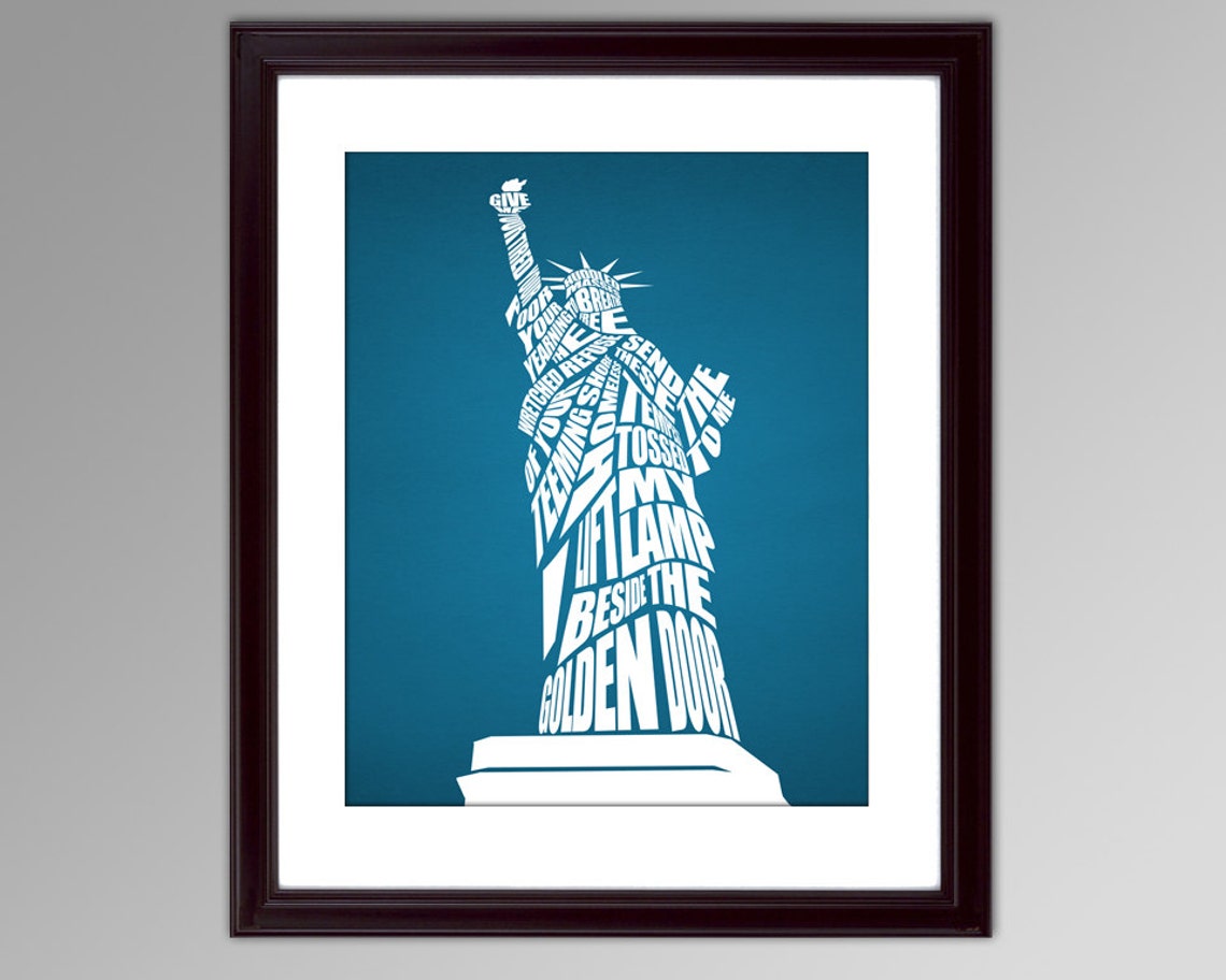 Statue of Liberty Quote Typography Poster Personalized Gift Etsy