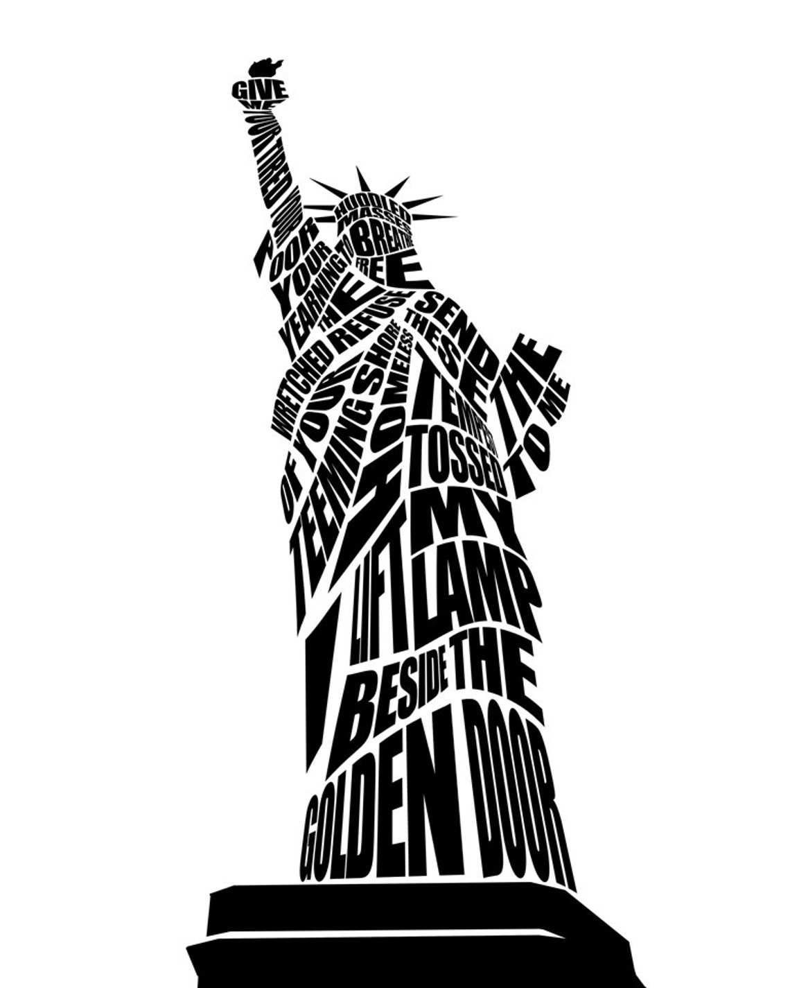 Statue of Liberty Quote Typography Poster Personalized Gift Etsy