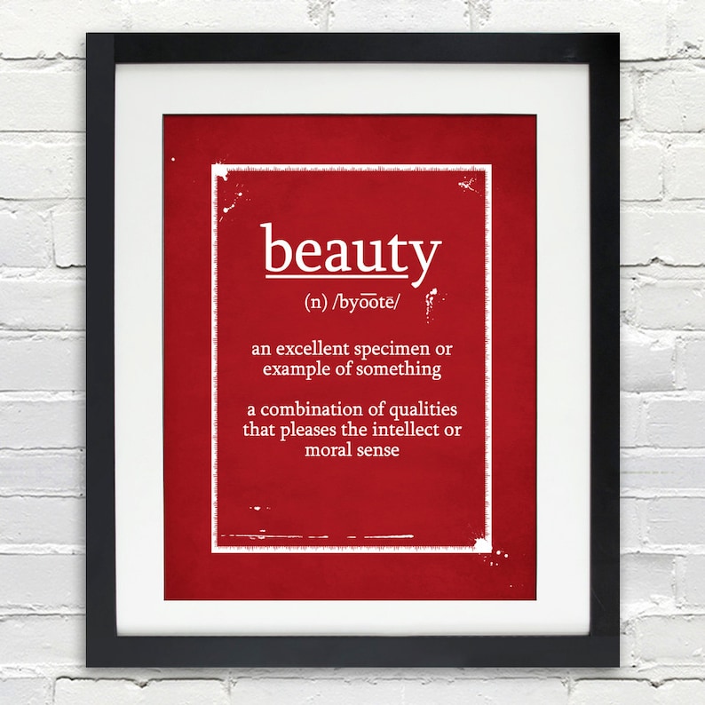 Definition of BEAUTY Custom Typographical Poster Etsy