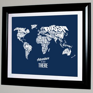 Adventure Is Out There World Word Map with Travel Quote 8x10 image 2