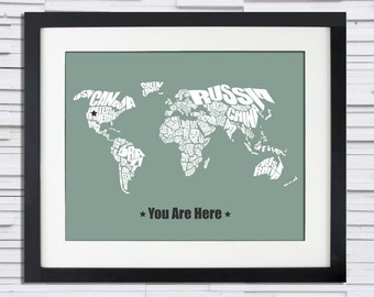 You Are Here - World Word Map