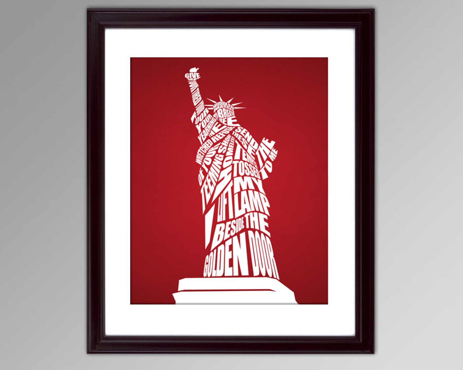 Statue of Liberty Quote Typography Poster Personalized Gift Etsy