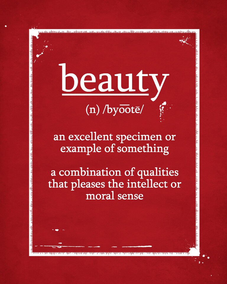 Definition of BEAUTY Custom Typographical Poster Etsy
