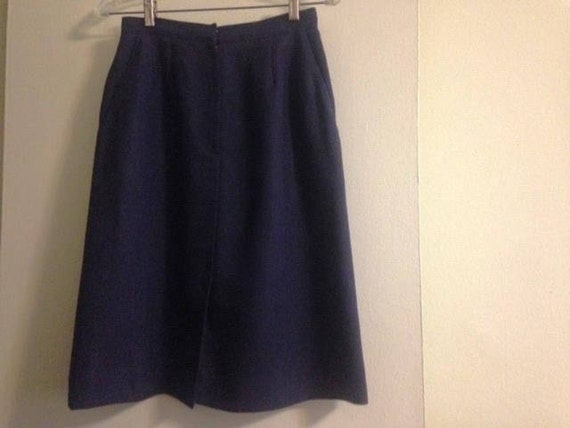 Vintage Navy Blue Linen Skirt - image 1