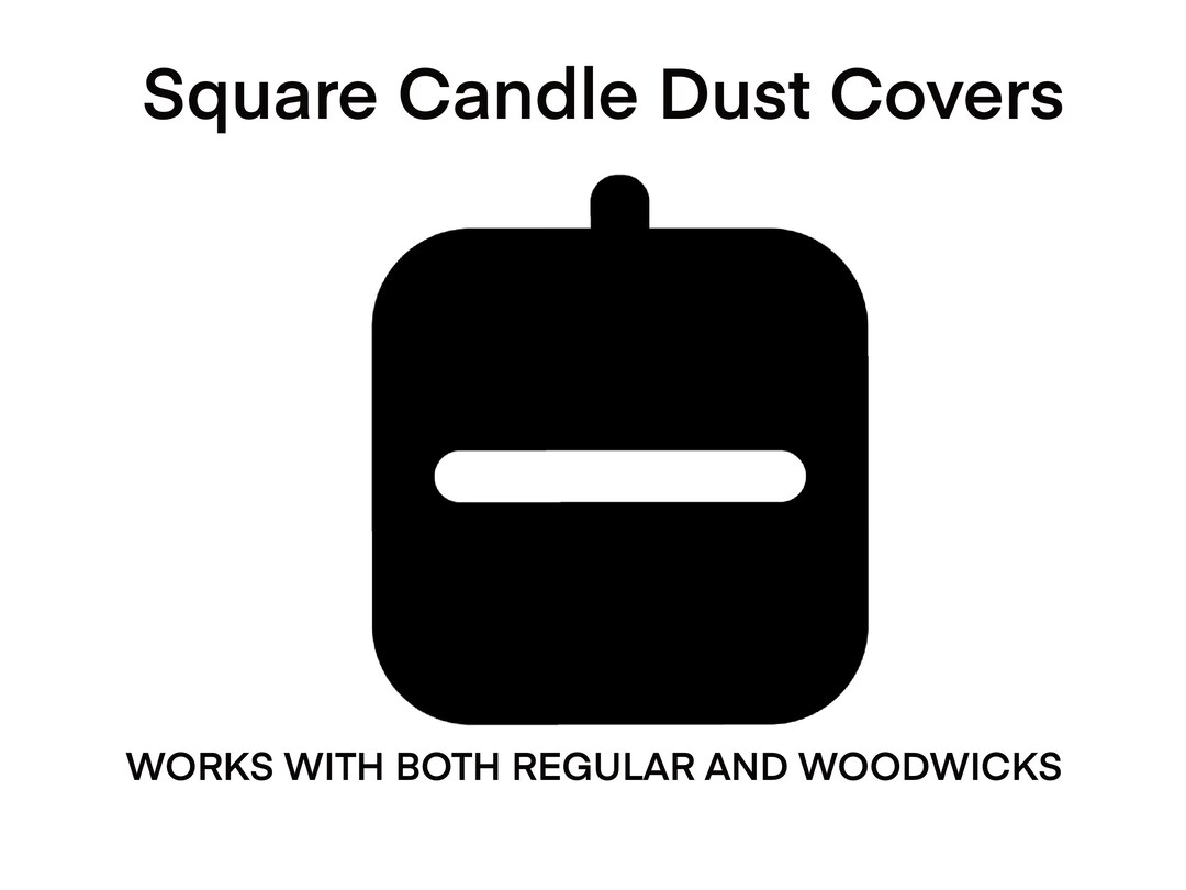 Square Candle Dust Covers 3x3 Woodwick Black White Solid Simple Chic
