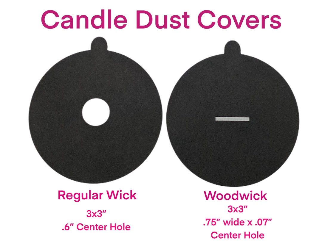 Candle Dust Covers 3x3 Woodwickblackwhitesolidsimplechicmodern