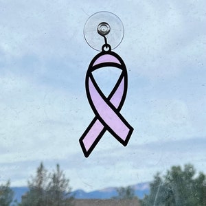 Breast Cancer Awareness Ribbon Sun Catcher | Faux Stained Glass | Breast Cancer | Ribbon |Window Hanging | Cancer | Gift