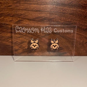 Corgi Butt Earrings | Wood | Cute Butt | Corgi | Earrings
