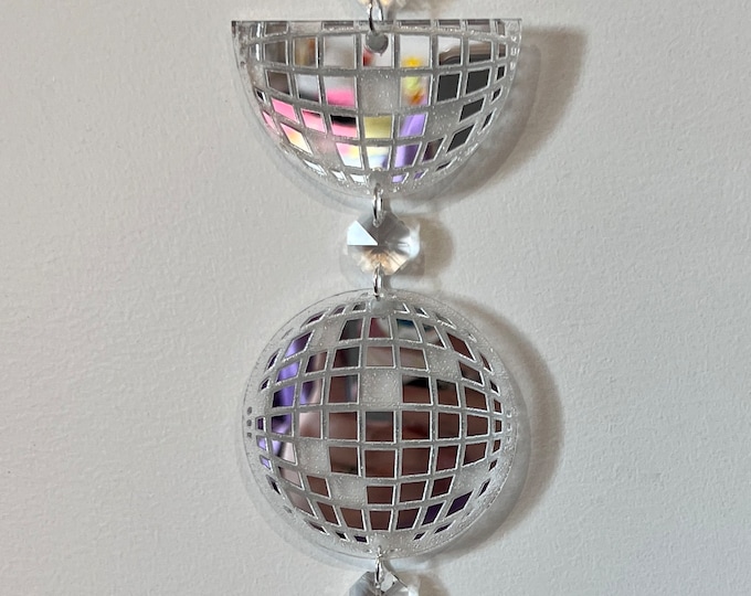 Disco Ball Moon Phase Window or Wall Hanging Etsy