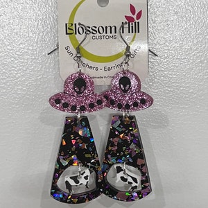 Dark Princess Alien Abduction Dangle Earring | Earring | Statement | Alien | Cow