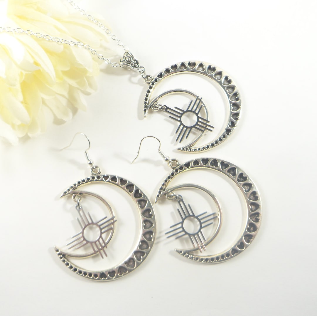 Large Zia Earrings NM Zia Pendant Jewelry Set Unique Southwest Etsy