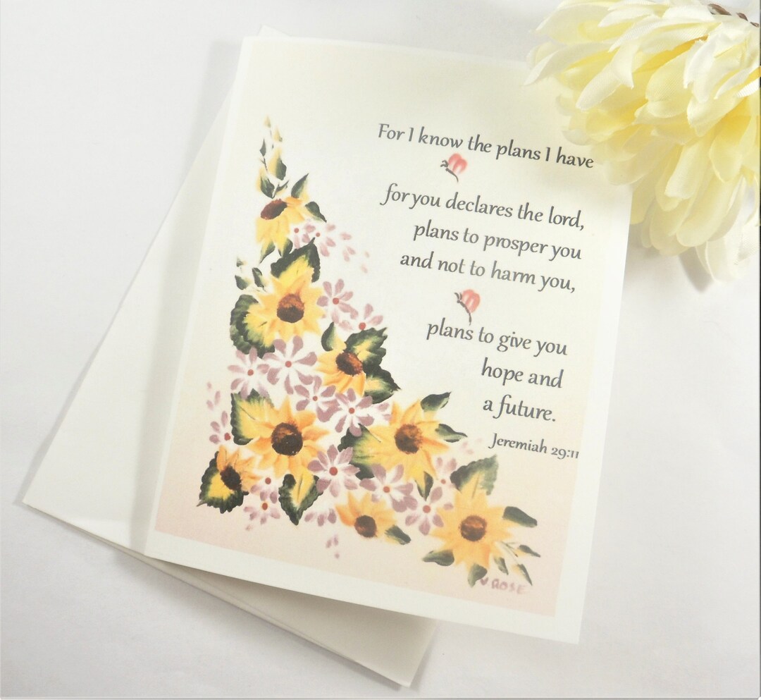 Jeremiah 2911 Bible Verse Note Card Christian Notecards Blank