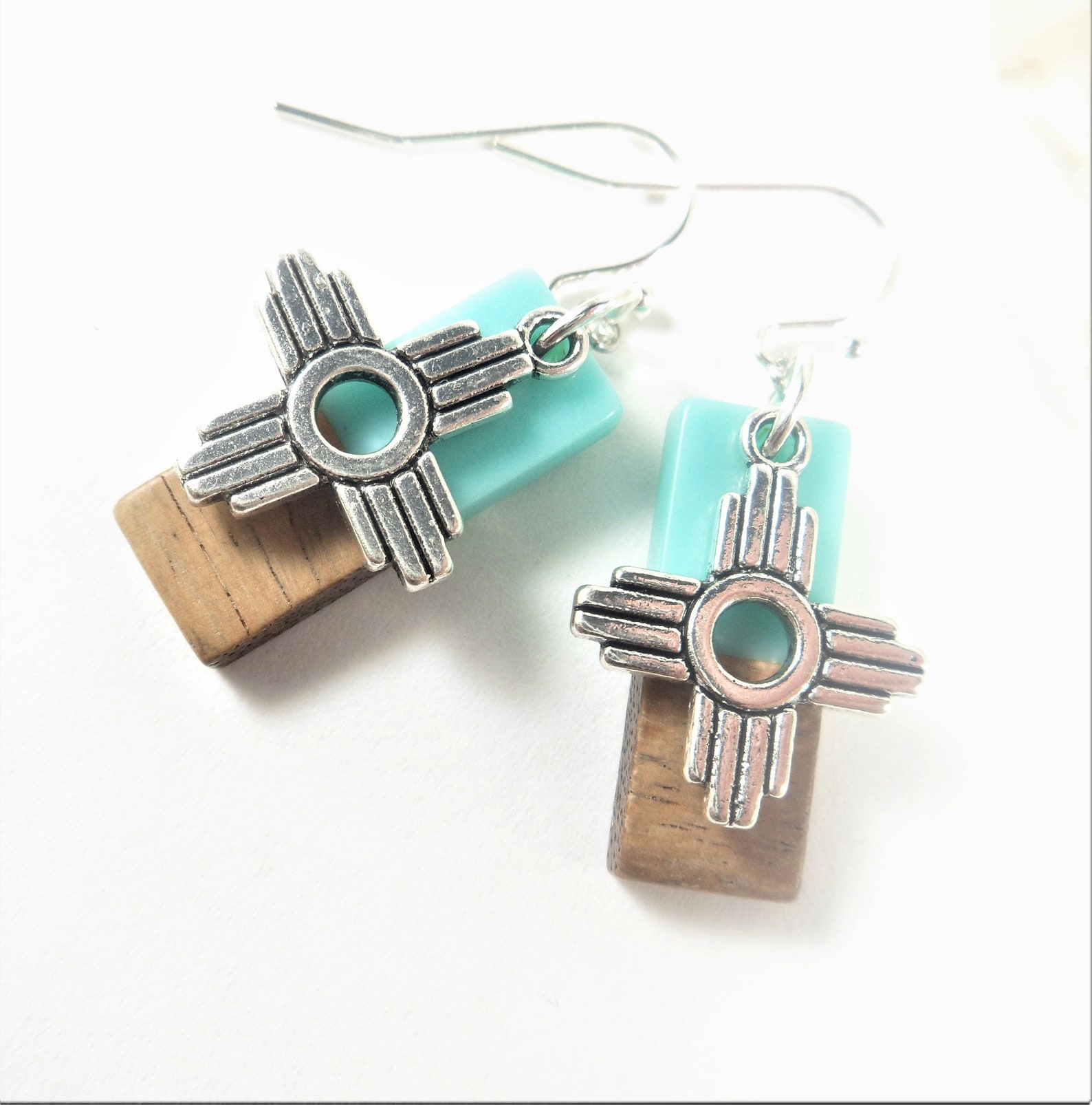 Turquoise Zia Earrings Zia Charm Earrings Zia Sun Turquoise Etsy