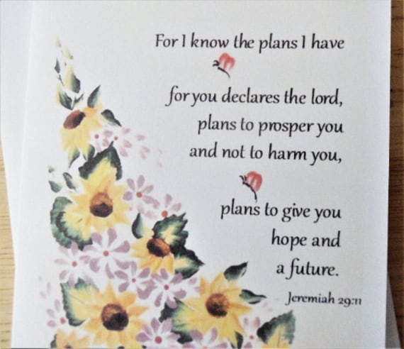 Jeremiah 29.11 NEW Cross Faith Sunflowers Flowers RELIGIOUS Greeting Card