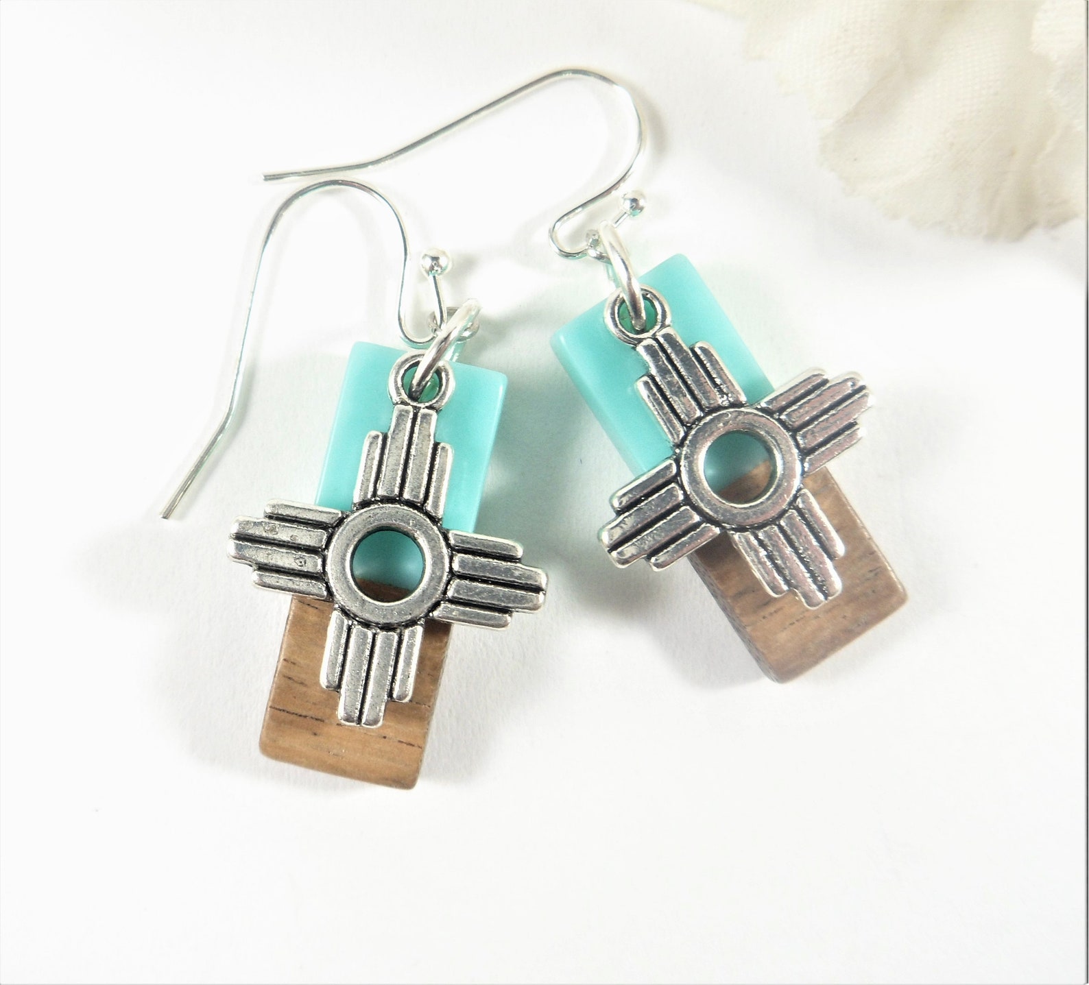 Turquoise Zia Earrings Zia Charm Earrings Zia Sun Turquoise Etsy