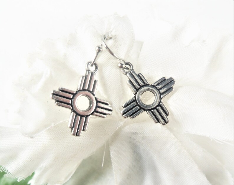Silver Zia Earrings New Mexico Symbol Jewelry Southwestern Etsy