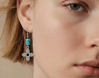 Turquoise Zia Earrings: Native-Inspired New Mexico Jewelry