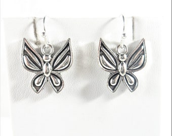 Butterfly Earrings, Silver Butterfly Earrings, Butterfly Jewelry, Butterfly Charm Earrings, Mariposa Earrings, Mariposa Jewelry for Her
