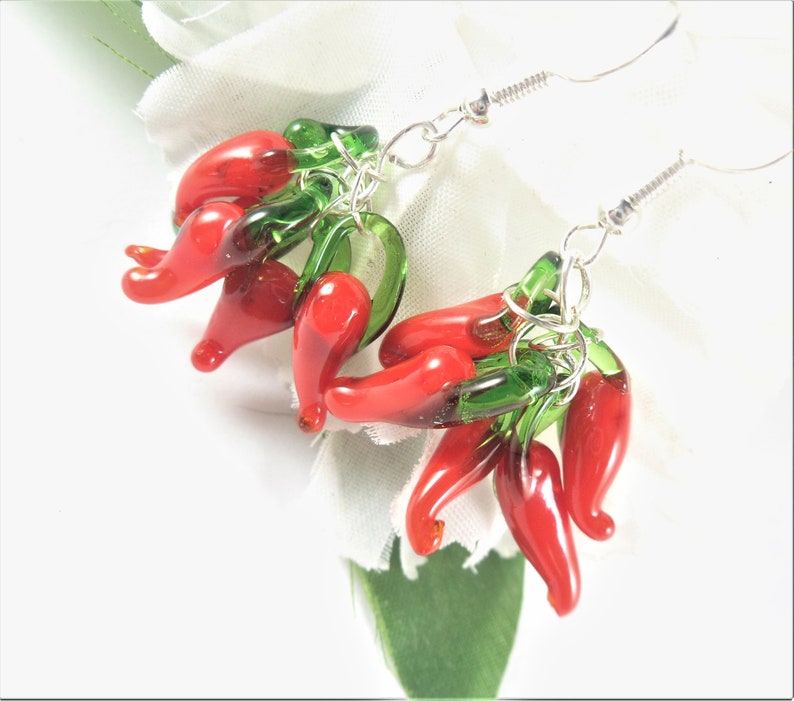 Red Pepper Earrings Chili Pepper Earrings Novelty Etsy