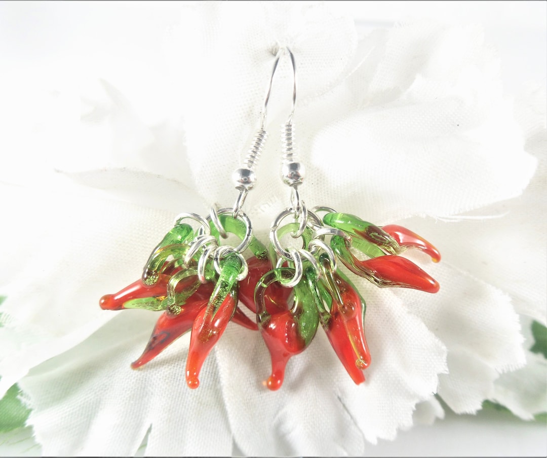 Foil Chili Pepper Earrings
