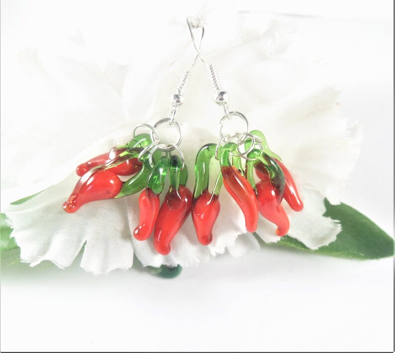 Red Pepper Earrings Chili Pepper Earrings Novelty Etsy