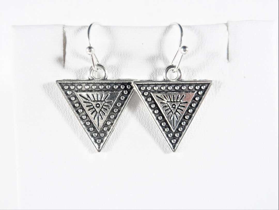 Inverted Triangle Earrings, Triangle Jewelry, Geometric