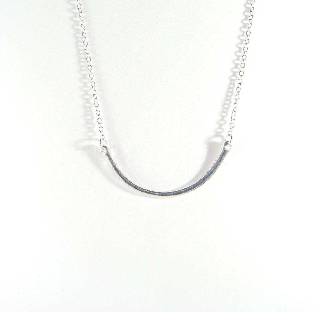 Simple Silver Connector Necklace Silver Pendant Minimalist Jewelry