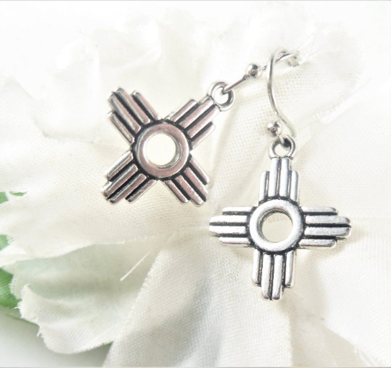 Silver Zia Earrings New Mexico Symbol Jewelry Southwestern Etsy