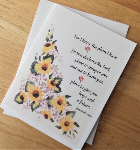 Jeremiah 29.11 NEW Cross Faith Sunflowers Flowers RELIGIOUS Greeting Card