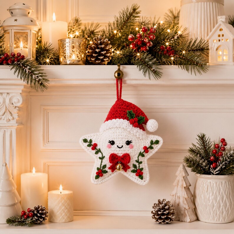 Crochet Christmas Star Ornament Pattern PDF Easy Holiday Tree Decor ...
