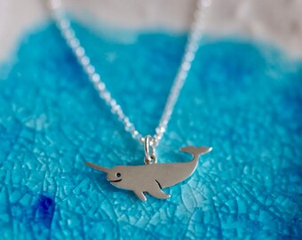 Narwhal Necklace- Sterling Silver Narwhal Charm- Whimsical - Fairytale - Narwhal Jewelry - Silver Narwhal  - Magical Charm - Fantasy Charm