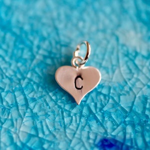 Mini Heart Charm Heart Charm Personalized Charm Initial Charm Number Charm Sterling Silver Heart image 4