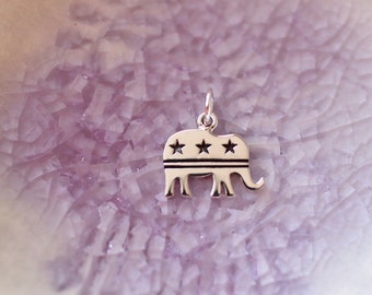 Republican Elephant - Political Party - Politics Charm - Republican Charm - Republican Symbol - Charm Necklaces -