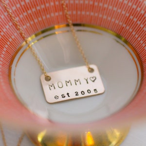 Mama Necklace Gold Mom Necklace Mom Necklace New Mom Gift Mommy Necklace Gifts For Mom Rectangle Charm Mama Jewelry Mom Gift image 4