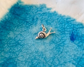 Snail Charm - Sterling Silver Snail- Mini Snail Charm - Charm Bracelet- Bug Charms - Dainty Charms