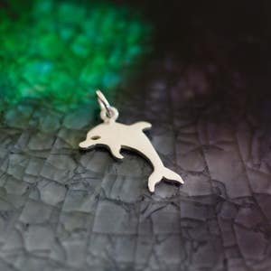 Sterling Silver Dolphin Charm, Dolphin Charm, Charm Bracelet, Beach Charm, Dolphin Jewelry,  Charm Necklace, Ocean Charm, Sea Life Charm