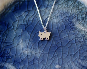 Pig Charm Necklace -  Sterling Silver Pig Charm - Piglet - Silver Piggy - Piglet Charm - Piggy Charm - Piggy - Farm Animal - Animal Charm