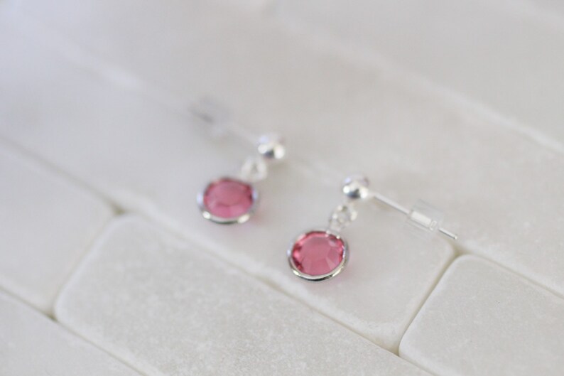 Girl Earrings Post Earrings Sterling Silver Studs Crystal Earrings Dangle Earrings Little Girl Earrings Girl Gift- Stud Earrings