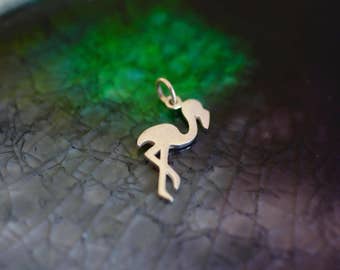 Flamingo Charm - Sterling Silver Flamingo - Silver Flamingo - Flamingo Theme - Flamingo Jewelry - Flamingo - Beach Theme - Animal Charm