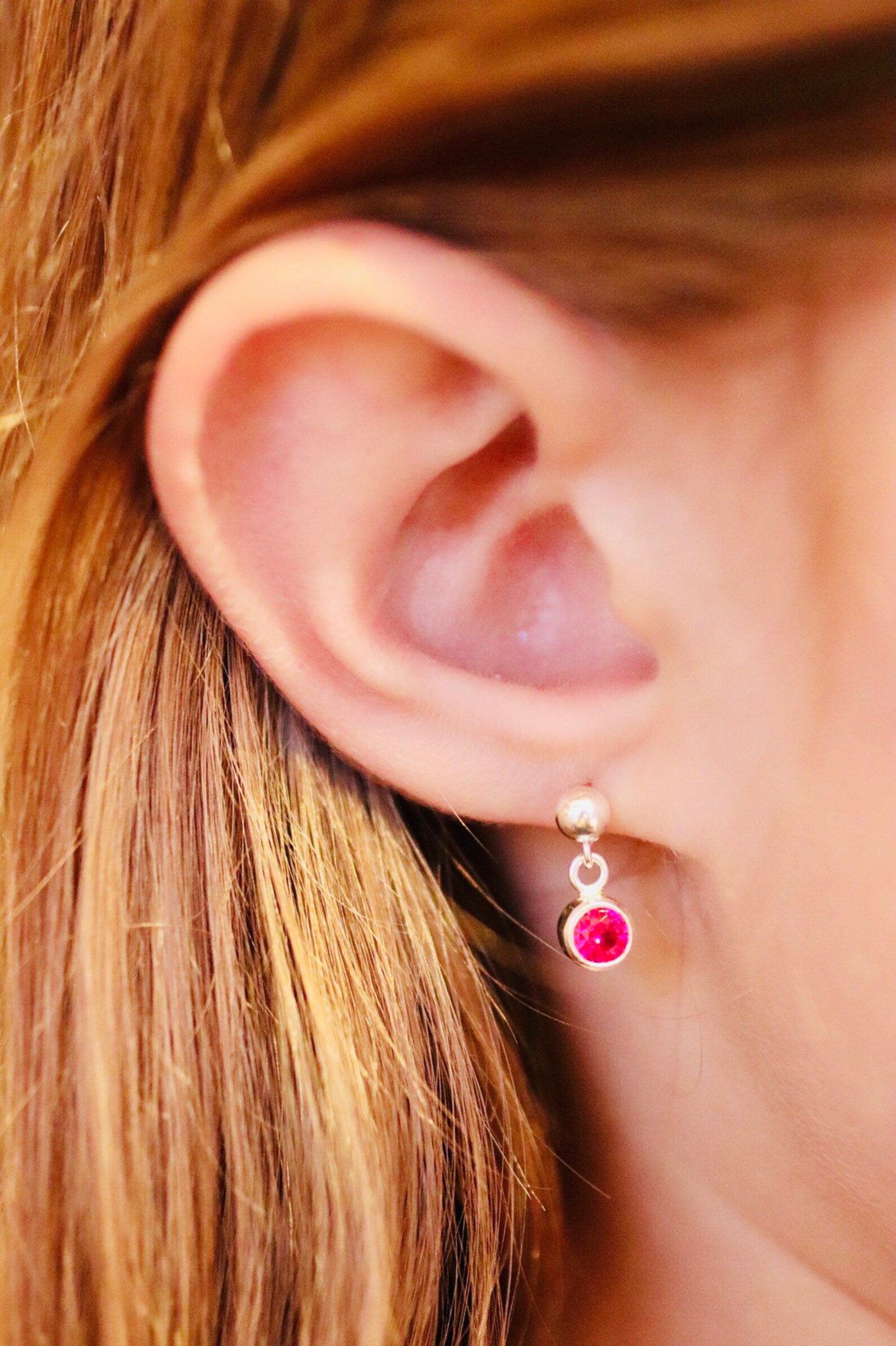 Birthstone Earrings Dangle Earrings Little Girl Earrings Etsy