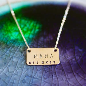 Mama Necklace Gold Mom Necklace Mom Necklace New Mom Gift Mommy Necklace Gifts For Mom Rectangle Charm Mama Jewelry Mom Gift image 1