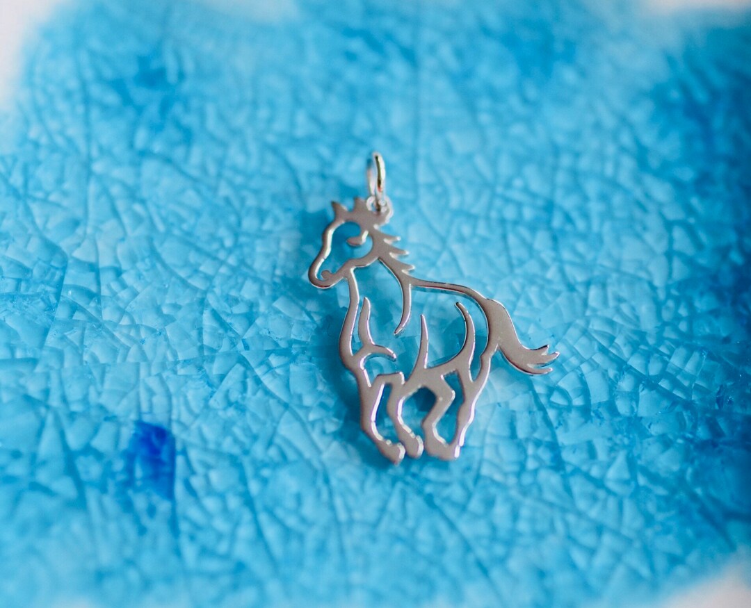 Horse Charm Sterling Silver Horse Charm Equestrian Charm Etsy