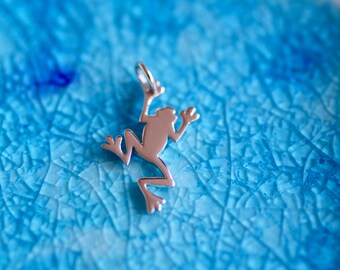 Frog Charm - Frog Jewelry - Little Frog- Animal Charms - Sterling Silver Frog - Charm Necklace - Charm Bracelet