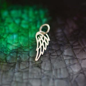 Angel Wing Charm - Sterling Silver Angel Wing - Wing Charm- Silver Wing - Angel Charm - Silver Wing Charm - Angel Wing - Charm Necklace